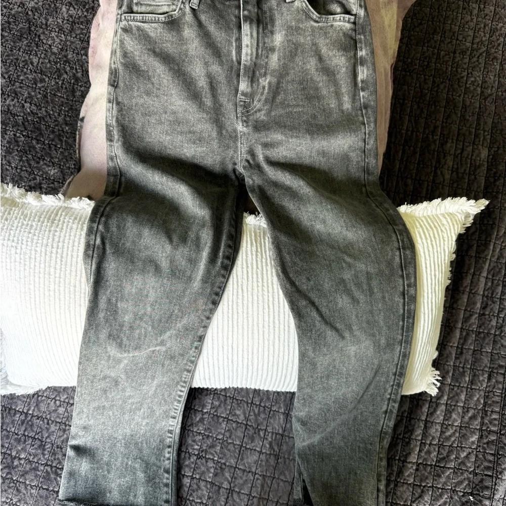 7 For All Mankind The High-Waist Slim Kick Flare Jeans Washed‎ Black SIZE: 27